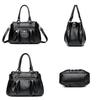 Large Capacity Tote Bag for women/Leather Womens/Ladies Ruched Leather Handbag