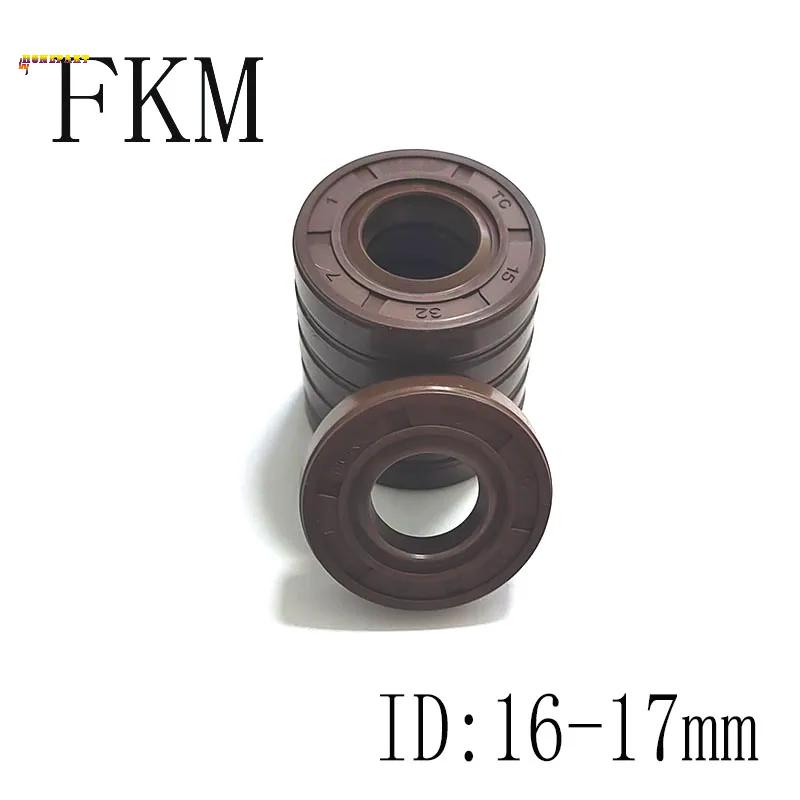 FKM Shaft Skeleton Oil Seal TC-16*24*26*28*30*32*35*40*4/5/7/8/10 Covered Double Lip With Garter 16x25x7mm  5pcs