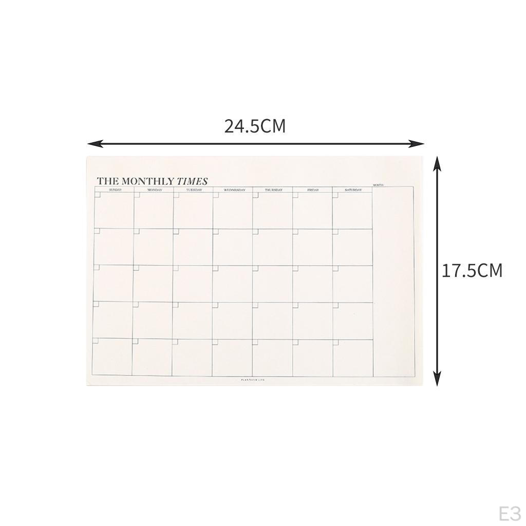 Monthly Calendar Pad Tear-Off Collections Sheets Tasks Scheduler Organizer for