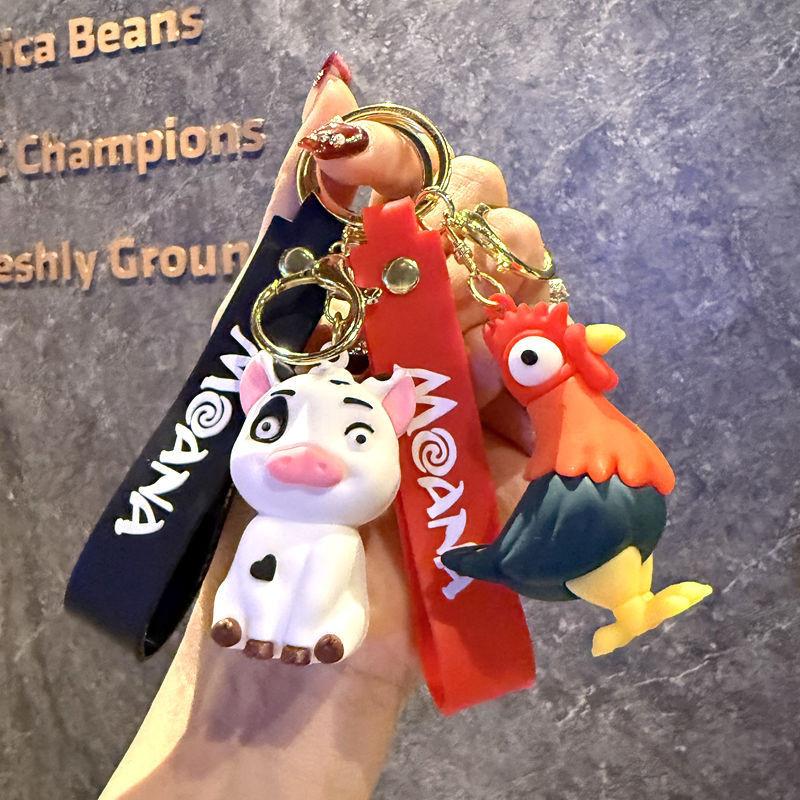 Moana Pua Maui Hei Hei Keychain Cartoon Pendant Toy Bag Decoration Gift Kids