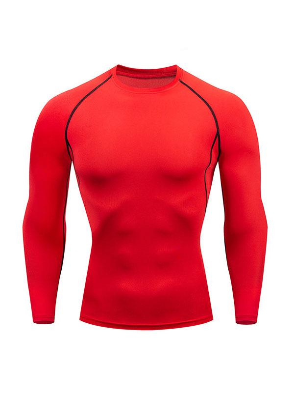 Erkek Yüksek Esnekliğe Sahip Hızlı Kuruyan Uzun Kollu Spor Üst