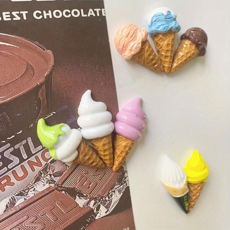 8pcs Mini Ice Cream Cone Fridge Magnets, Suitable For Kitchen And Dining Room Decoration
