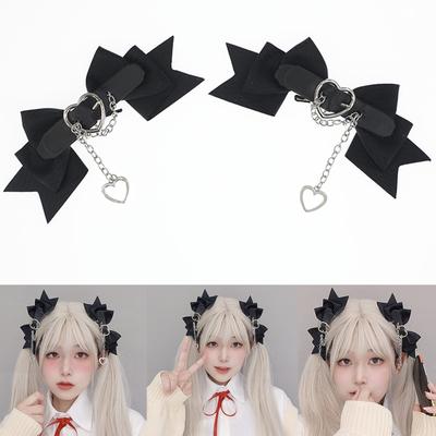 Fliege Punk Haarschleifen Haarspange Schleifen Haarnadel Schleife Haarspange Schleifen Spangen Lolita Haarspange Leder Schnalle Oberer Clip
