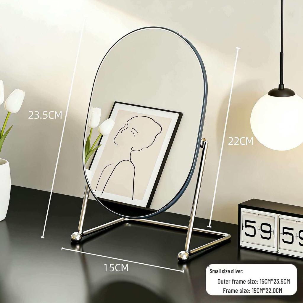 Elegant Rotating Makeup Mirror - Retro Style for Bedroom or Dormitory Dressing Table