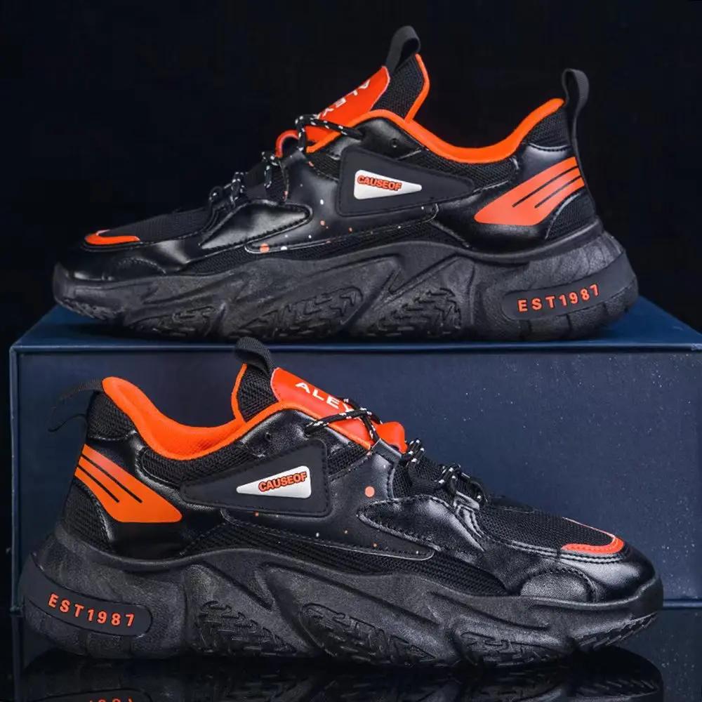 Fashion and Comfortable Mesh Breathable Outsole Shoes Summer Hot Sale Mens Casual Shoes Thick Bottom Breathable Sneaker2024