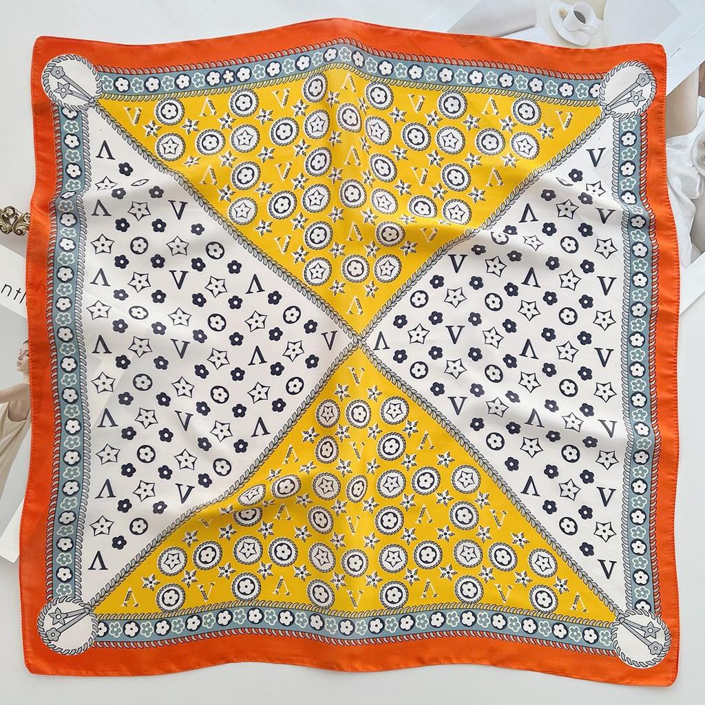Spring and Summer Graffiti Flowers 71 * 71 Square Scarf Travel Sunscreen Headscarf Practical High-end Scarf for Mother