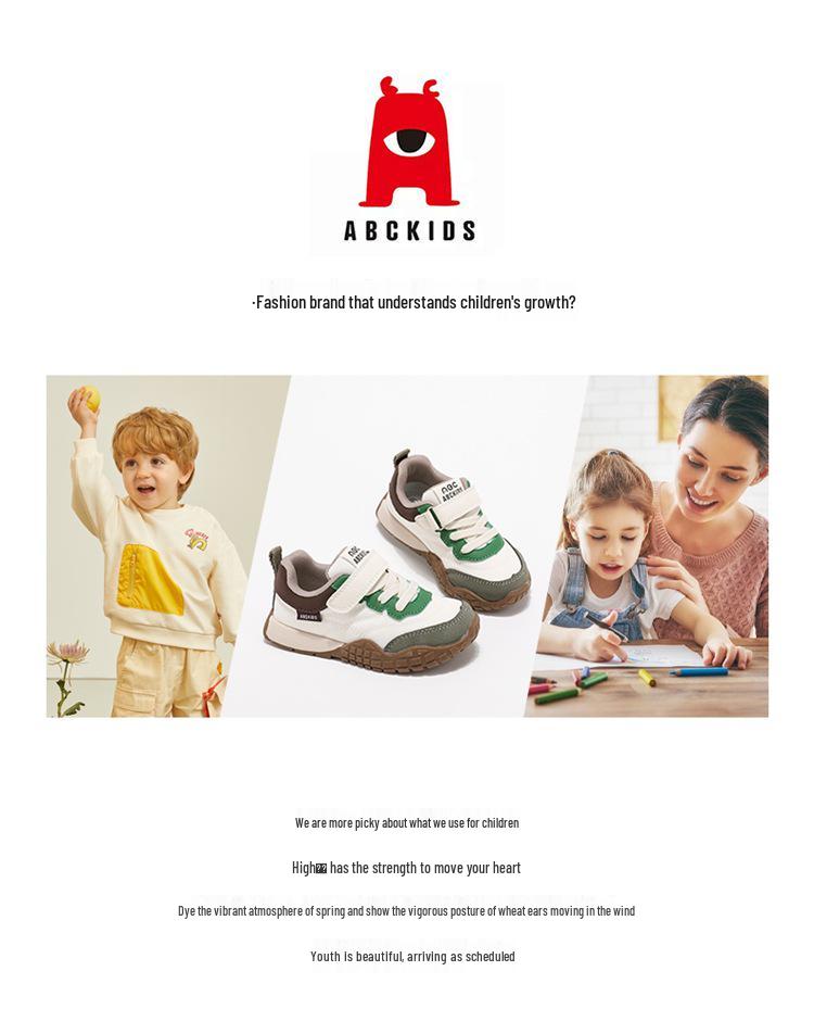 ABCkids5838 Velcro Sneakers for Kids - Soft Sole, Spring & Autumn Style, Boys & Girls Casual Board Shoes