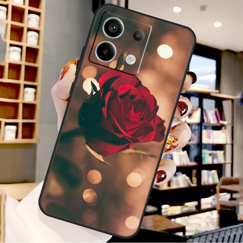 Bright Red Roses Flowers For Xiaomi Redmi Note 14 Pro 9 10 11 12 13 15 Pro Plus Case For Redmi 15 15C 14C 12C 10C 13C