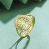 Exquisite Hollow Tree Shape Diamond Accent Open Ring Delicate Luxury Jewelry