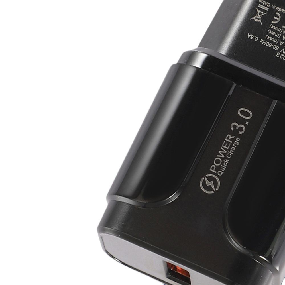 18W QC3.0 Fast Charger Plug with Single USB Port (EU/US Spec)