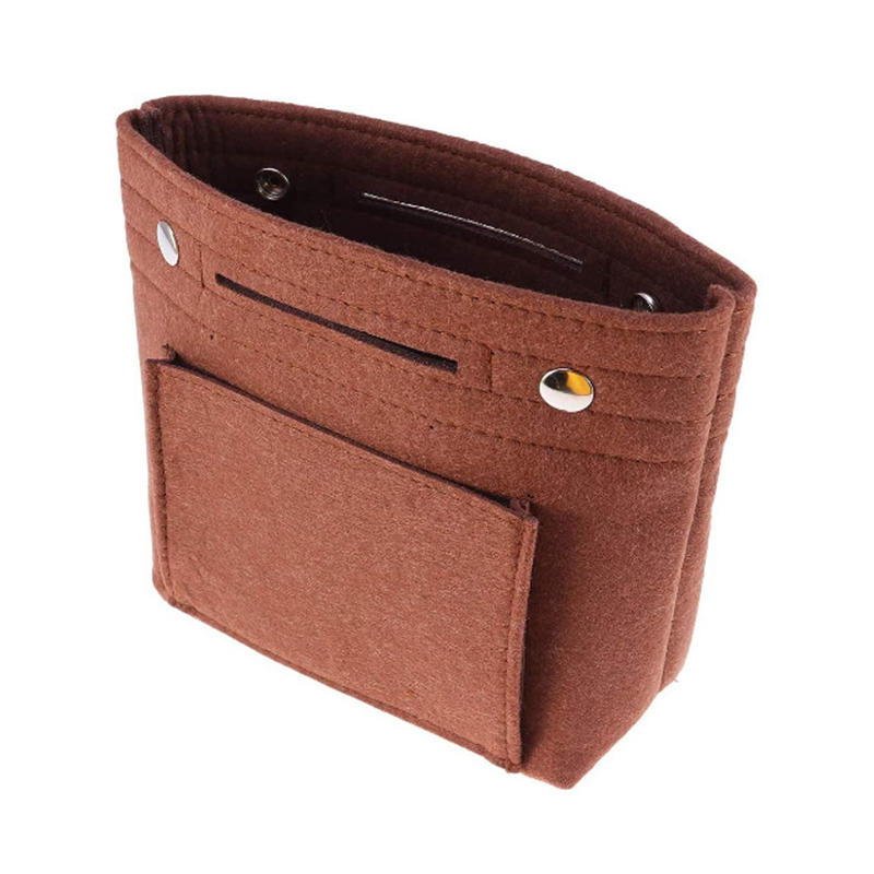 

Многофункциональный органайзер-вкладыш из фетра - Маленькая косметичка для хранения в сумочке и предметов первой необходимости для путешествий коричневый