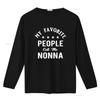 Funny My Favorite People Call Me Nonna Quote Print Casual T Shirt Vintage Washed Stretched Comfortable Top For Everyday Wear