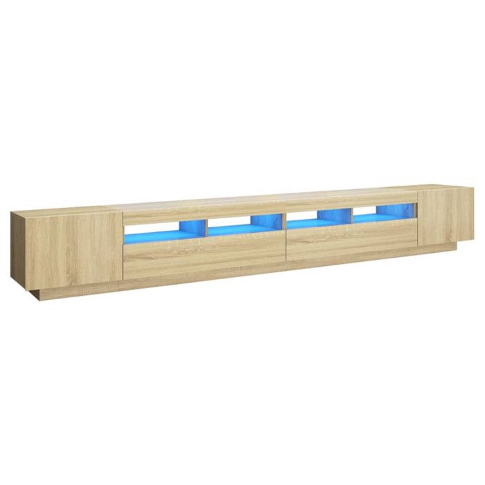 VidaXL Meuble TV avec Lumières LED, Armoire de Télévision avec Rangement, Meuble Télé de Salon Salle de Séjour Intérieur, 3081927