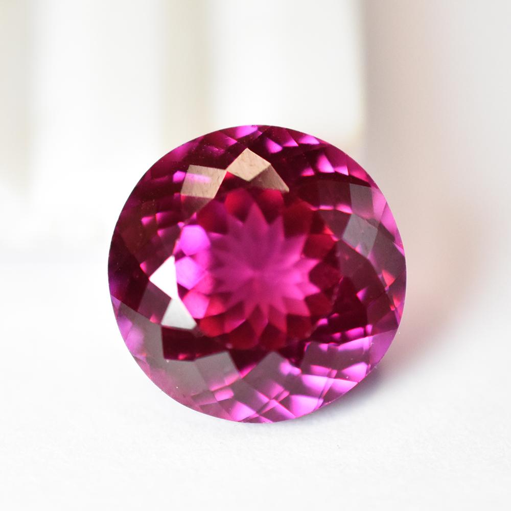 Natürlicher Rosa Saphir 13 Karat Zertifizierter Loser Edelstein Runder Schliff