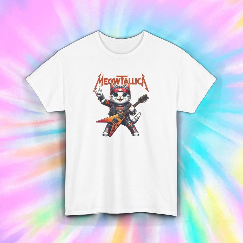 

Meowtallica Cat Rock Band Parody Metal Music Funny Guitar Shirt S-5XL 4XL