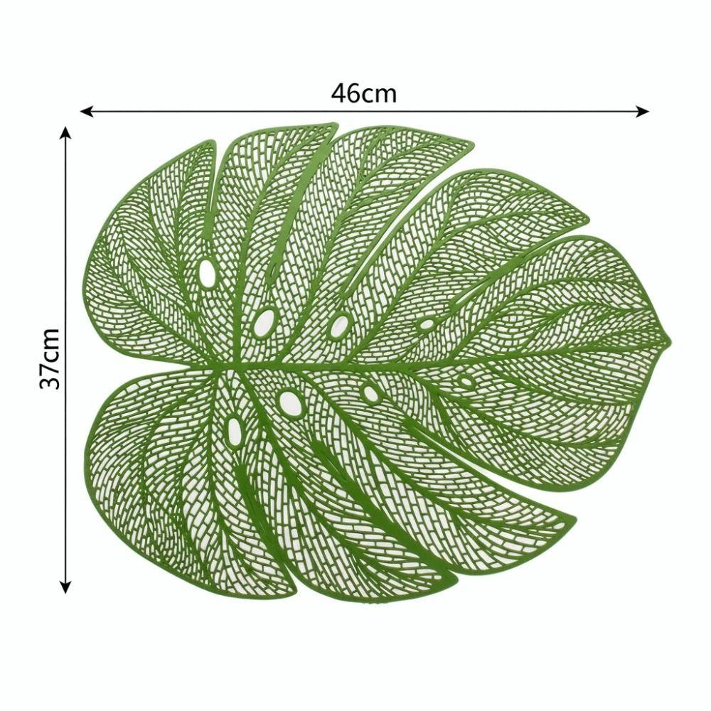 Heat Resistant Leaf-shaped Placemat Monstera Leaf Placemat  Anniversary Celebration