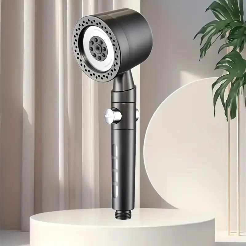 Soffione Doccia ad Alta Pressione a 5 Modalità Risparmio Idrico Filtro Portatile Manuale con Elementi Filtranti Arresto a un Pulsante Set di Accessori per Bagno