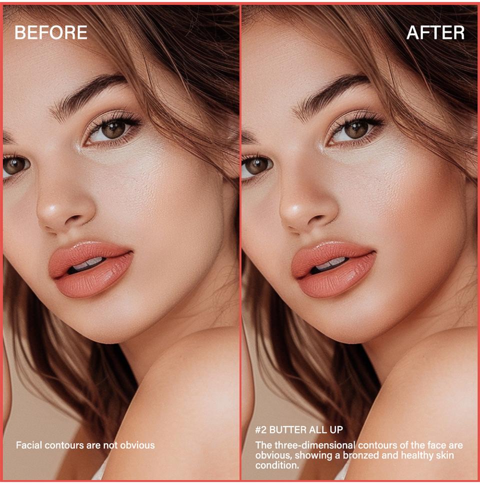 Lakerain Butter Bronzer Cream Women Waterproof Genteel Girl Nude Makeup Silky Shimmer Monochrome Blush Korean Face Cosmetics