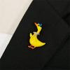 Cute Enamel Yellow Duck Rhinestone Brooches For Girls Kids Cartoon Duck Animal Party Casul Pins Buckle Corsage Party Jewelry
