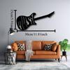 Modern Metal Guitar Wall Art Sculpture, Rock Star Musician Decor, Home Music Studio Decoration, Unique Gift for Music Lover, Black
