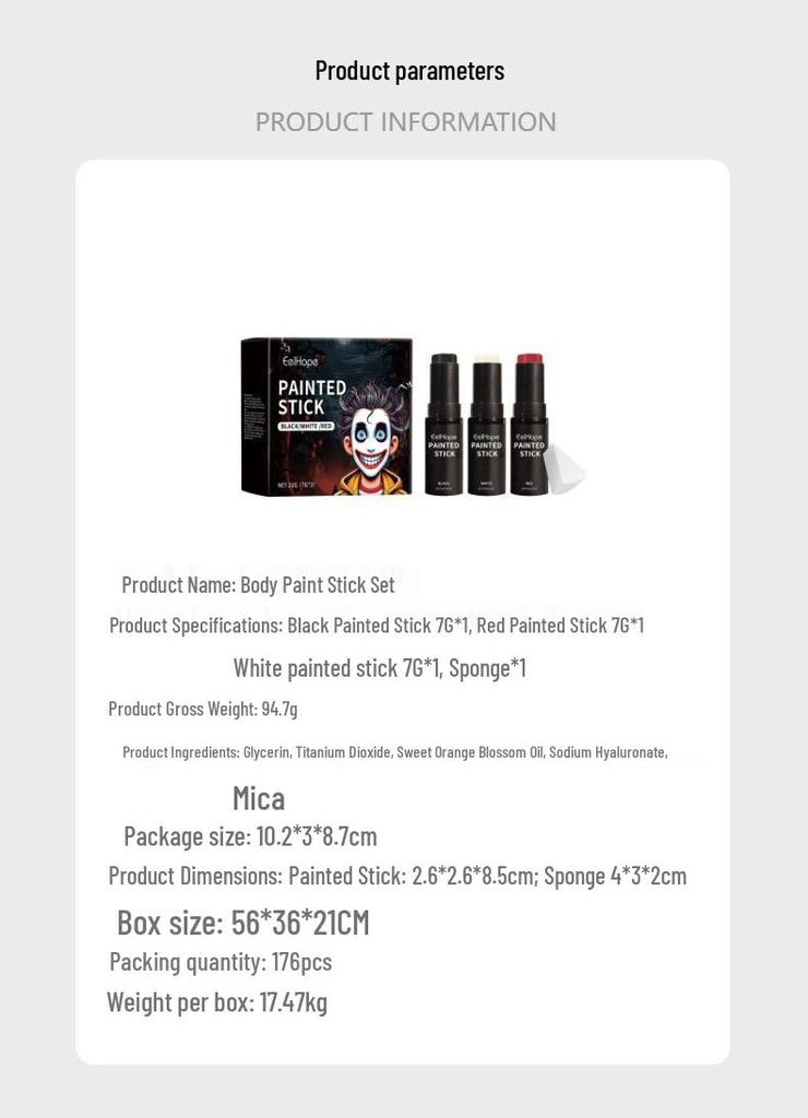 EELHOPE Halloween Clown Festival Body Paint Stick Set