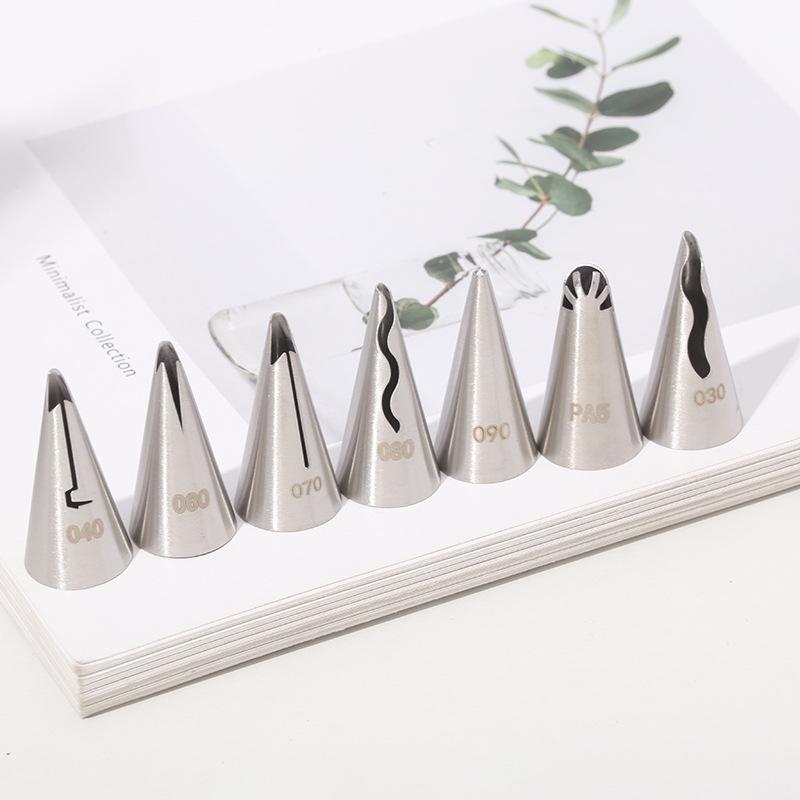 Small Stainless Steel Korean-Style Ruffle Piping Tip Set for Baking