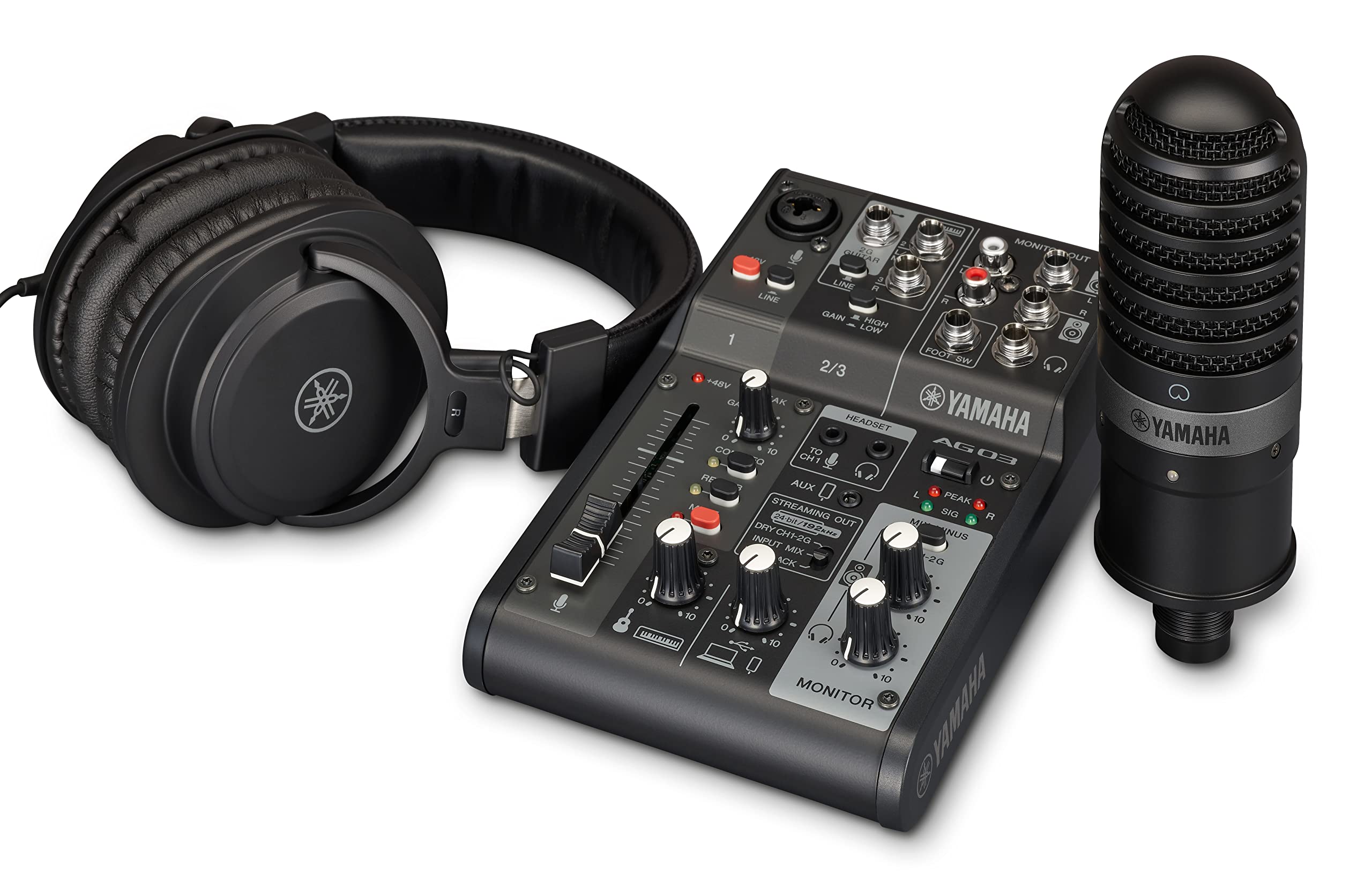 

Мікшер YAMAHA Live Streaming Pack 3-канальний чорний AG03MK2 B LSPK чорний