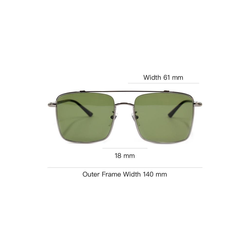 Gucci Lightweight Metal Excellence Series Square Sunglasses Men Sunglasses Dark-Green GG0610SK-003