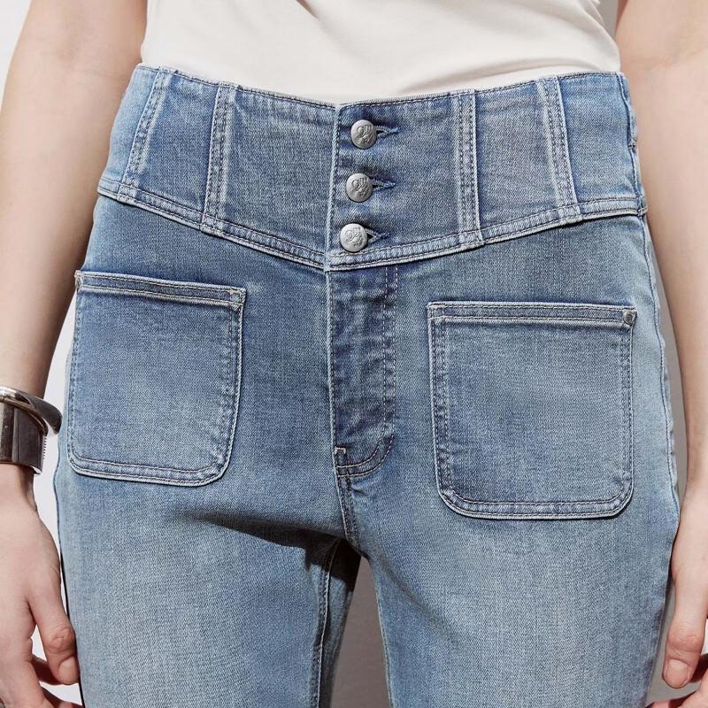 ONLY Women's Retro Modern Washed High-Waist Flare Jeans