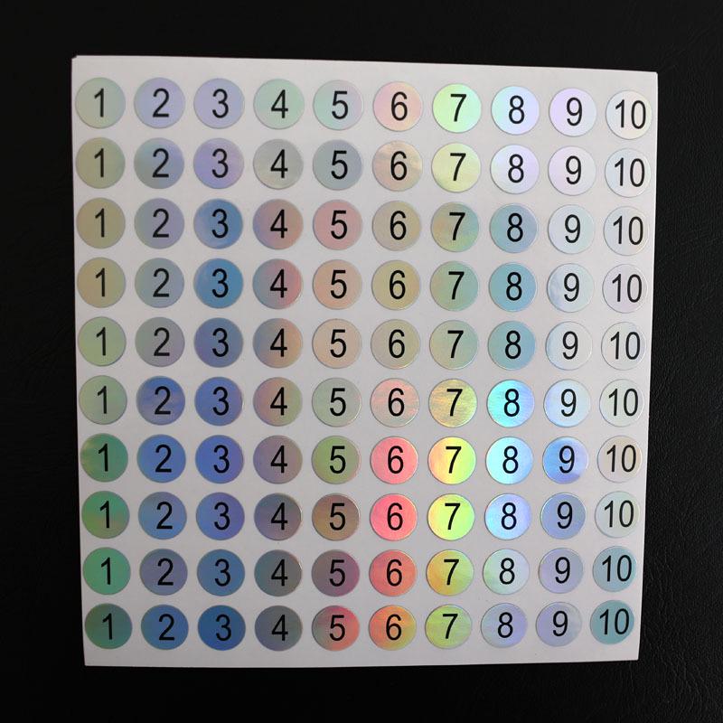 Waterproof Serial Number Label Stickers for Bottles and Nail Art (10mm)
