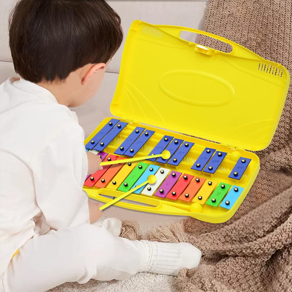 BQKOZFIN Colorful 25 Orff Musical Tabletop Music Music Educational Musical Teaching Comes with 2 Mallets Glockenspiel, Sounds, Instrument,