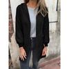 Damen S Einfacher Kapuzen-Strickjacke-Sweatshirt Lässig Herbst Winter