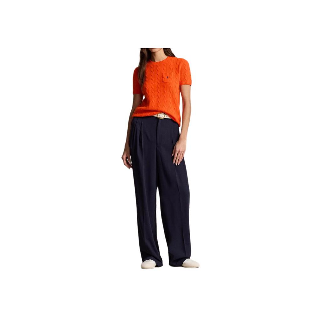 Polo Ralph Lauren FW24 Maglione a trecce Slim Fit da donna Dusk-Orange WMPOSWENC021008-800