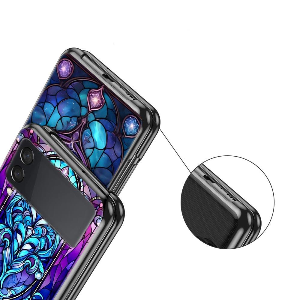 Beautiful Sun Moon Glass Hard PC Phone Case For Samsung Galaxy Z Flip 7 6 5 4 Black Cover For Galaxy Z Flip 3 Foldable Shell Bag