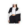 Under Armour Legacy Crinkle Jacket With Loose Lapel And Zipper Women Jacket Black White 1382762-001