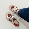 Johnature Mixed Colors Casual Lace-up Flats Genuine Leather Versatile Soft Soled Women's Shoes