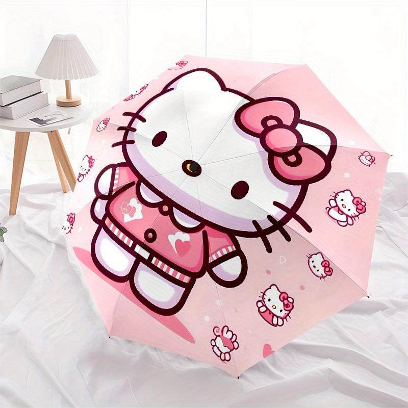 1pc Hello Kitty Pink Heart Umbrella with Plastic Handle,Suitable for All Seasons Home Travel Outdoor UmbrellaSanlio084