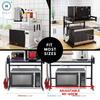 Homlly 2 Tier Expandable Adjustable Width Kitchen Microwave Oven Storage Rack Shelf