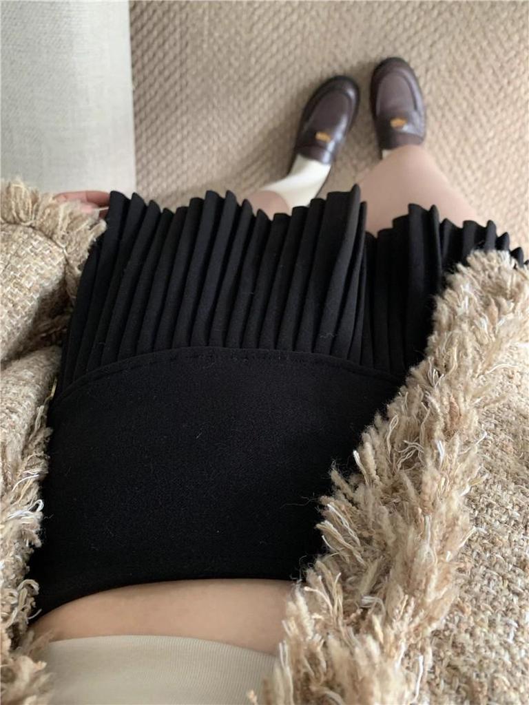 Damen High-Waist A-Linien Faltenrock - Schlankmachend, Kurzer College-Stil für Frühling & Herbst
