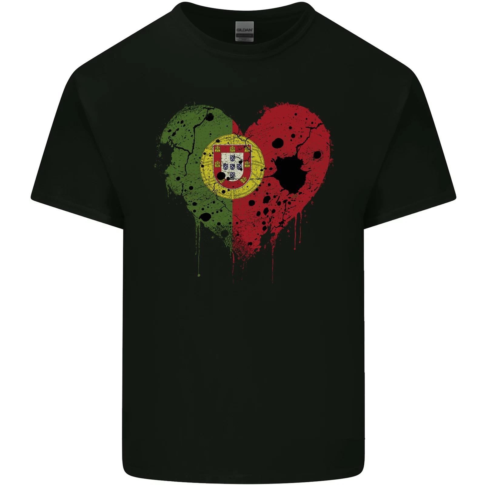 Love Portugal Flag Portuguese Day Football Kids T-Shirt Childrens L