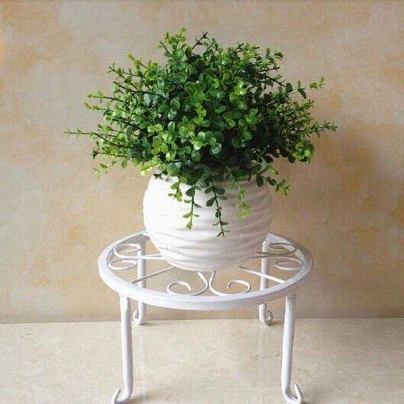 Indoor Iron Single Pot Bonsai Stand, European Style Flower Stool, Load-Bearing Up To 100 Catties for Balcony or Floor Display.