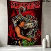Scorpions Band Wall Tapestry Aesthetic Wall Hanging Printed Fabric Blanket Decorative Tapestries for Bedroom Living Room Home Decor