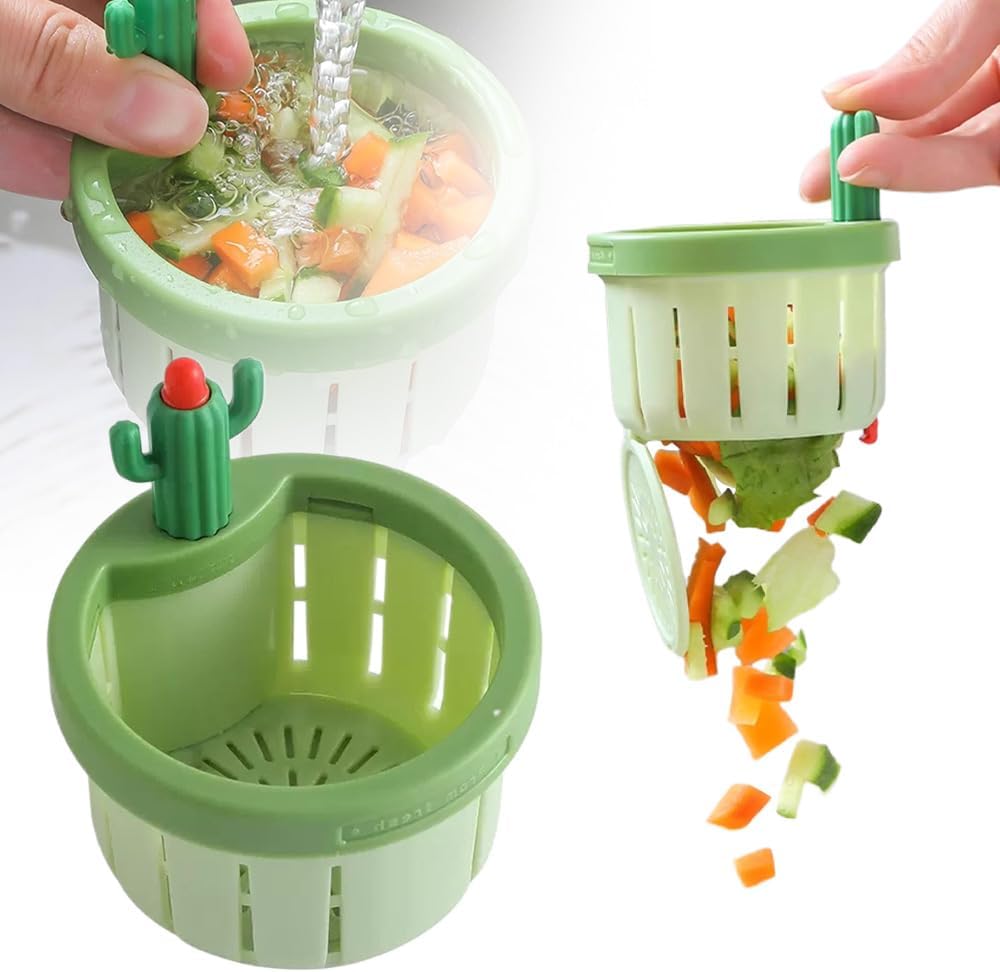 

Cactus Sink Drain Strainer, Self-Cleaning Hanging Filter Basket, Green зелений