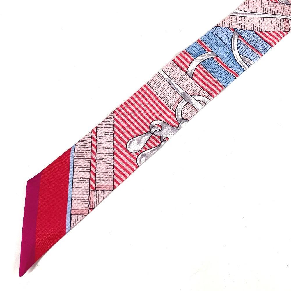 HERMES Twilly Twilly Bandeau Scarf Accessories Scarf silk Red/Light blue