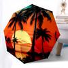 1pc Tropical Sunset with Palm Trees Umbrella with Plastic Handle,Compact & Stylish,Cartoon Pattern,Outdoor UmbrellaPT443