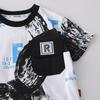2026 New Boys' Summer Outfit: Stylish Infant Letter Pocket Short Sleeve Two-Piece Set