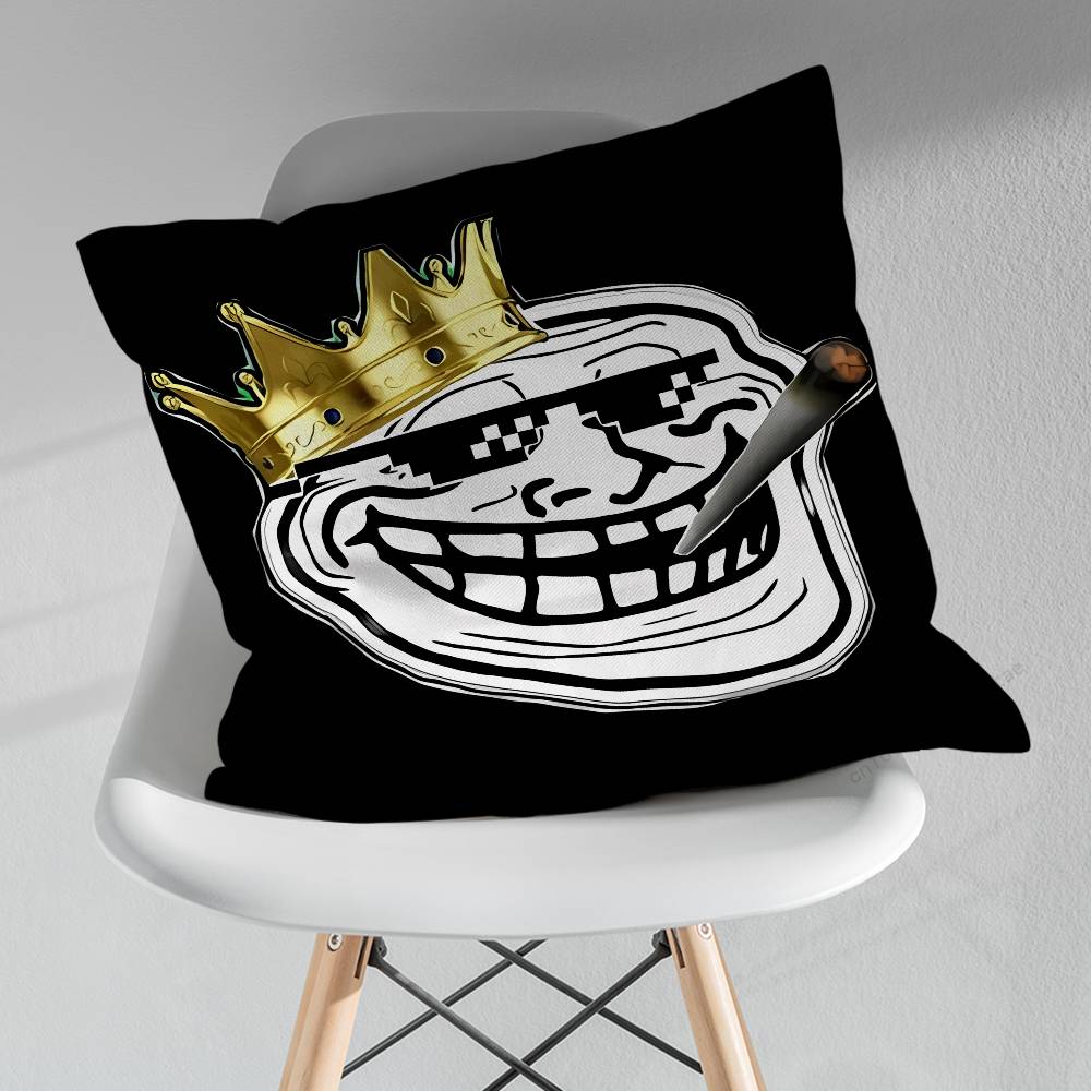 Funny Meme TTroll FFace Pillow Case For 30x30cm45x45cm55x55cm For Home Bedroom Decoration And Protector