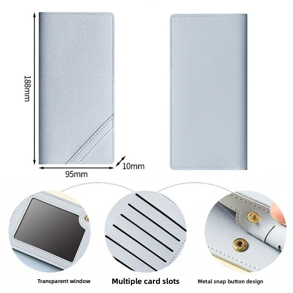 Porte-cartes universel à fentes multiples Couleur unie Cuir PU Étui pour cartes de visite Pochette d'identité Hommes Femmes