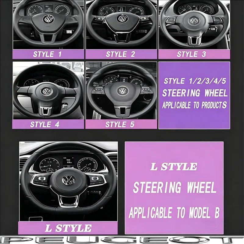 KUDFZ1 Car ABS Steering Wheel Emblem Trim Sticker Badge For VW GTI Golf Polo 6 7 Passat CC Tiguan T-ROC Jetta MK6 Taigo Arteon Hub Cap