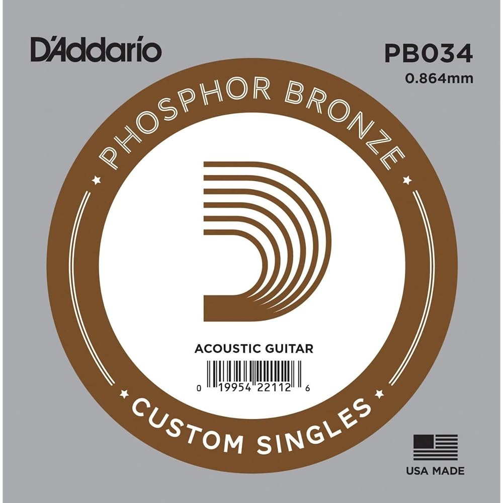 D'Addario Daddario Acoustic Guitar Rose Strings Phosphor Bronze .034 PB034 Set of 5 [Domestic Gen...